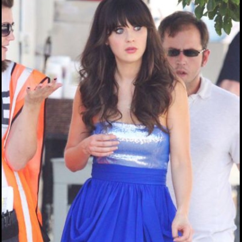New Girl’s Aqua Blue Sequins Strapless Dress